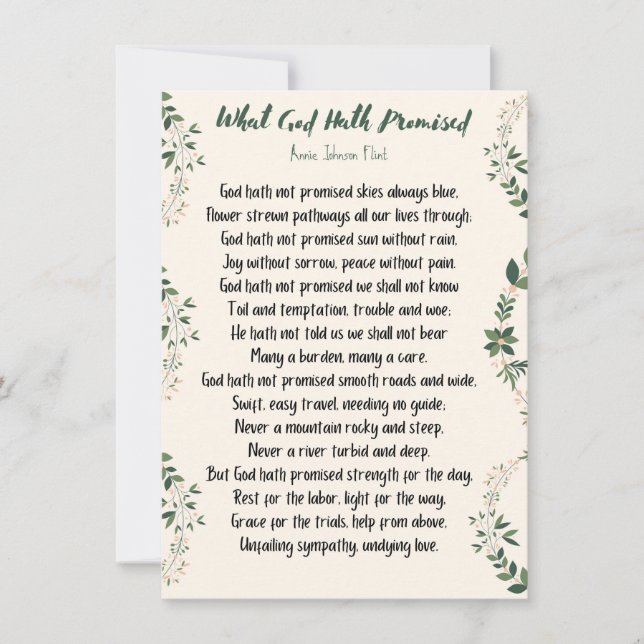 Flat Card What God Hath Promised (Front)