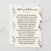 Flat Card What God Hath Promised