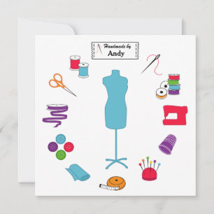 Flat Card with Custom Text Sew Right