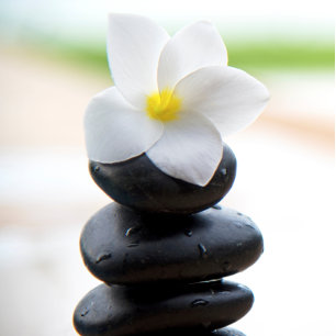 Flat Card, Zen Stones, Balance, Meditation, White  Thank You Card