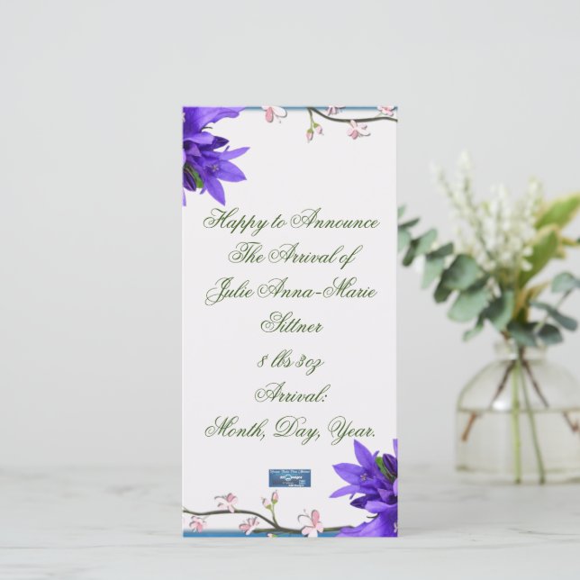 Flat Cards 8 (PurpleBlossoms) RFPMDesigns ©️2024 (Standing Front)