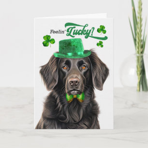 Flat Coat Retriever Dog Lucky St Patrick's Day Holiday Card