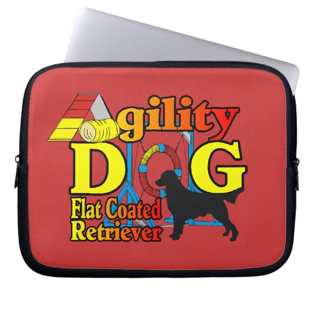 Flat Coated Retriever Agility Laptop Sleeve (Front)