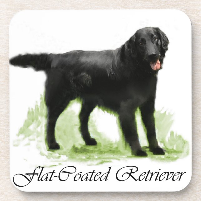 Flat-Coated Retriever Art Gifts Coaster (Front)