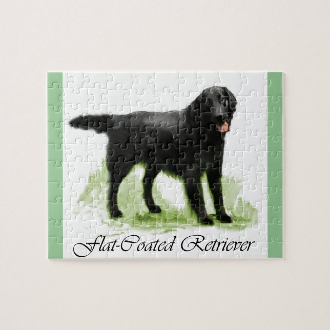 Flat-Coated Retriever Art Gifts Jigsaw Puzzle (Horizontal)