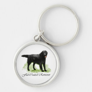Flat-Coated Retriever Art Gifts Key Ring