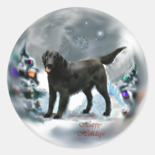 Flat-Coated Retriever Christmas Gifts Classic Round Sticker