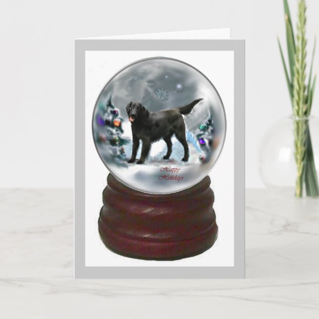 Flat-Coated Retriever Christmas Gifts Holiday Card (Front)