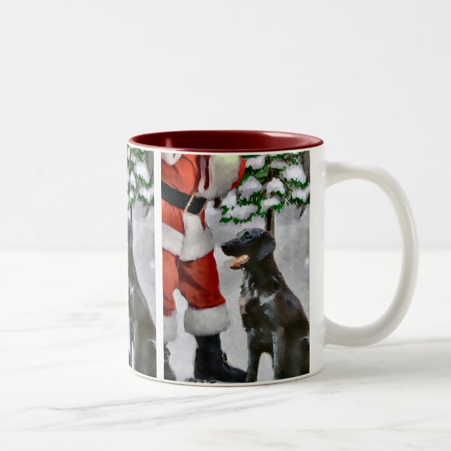 Flat-Coated Retriever Christmas Gifts Two-Tone Coffee Mug (Right)