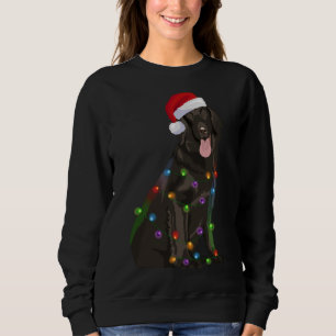 Flat-coated Retriever Christmas Lights Xmas Dog Lo Sweatshirt