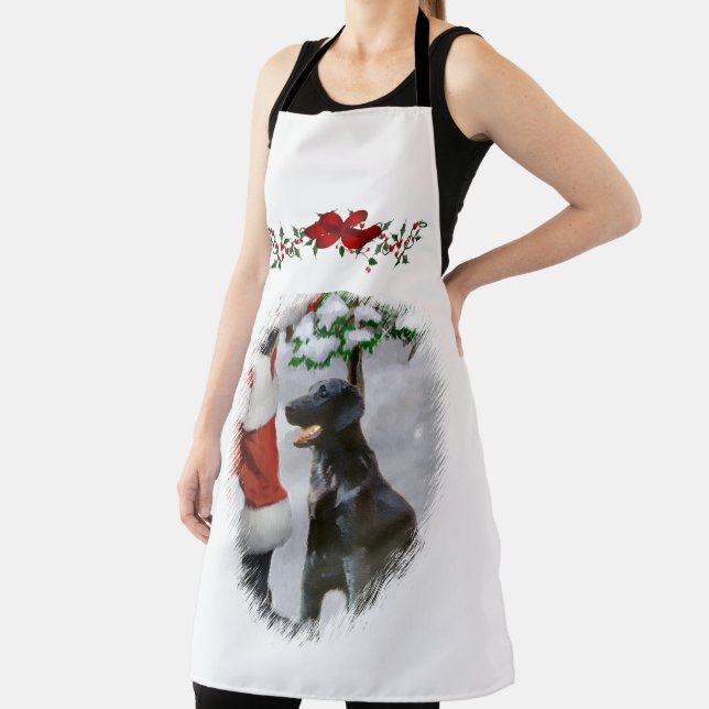 Flat-Coated Retriever Christmas Small Christmas  Apron (Insitu)
