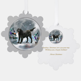 Flat-Coated Retriever Christmas Tree Decoration Card