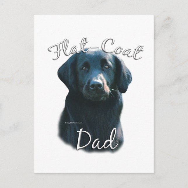 Flat-Coated Retriever Dad 2 Postcard (Front)