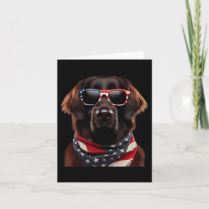 Flat-coated Retriever Dog 4th Of July American Ind Card