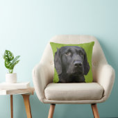 Flat Coated Retriever dog, black beautiful photo Cushion (Chair)