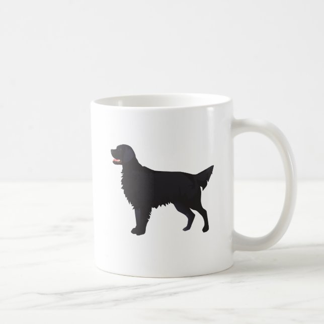 Flat-Coated Retriever Dog Breed Illustration Coffee Mug (Right)