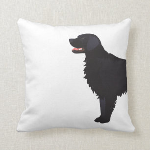 Flat-Coated Retriever Dog Breed Illustration Cushion