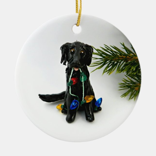 Flat Coated Retriever Dog Christmas Ornament (Front)