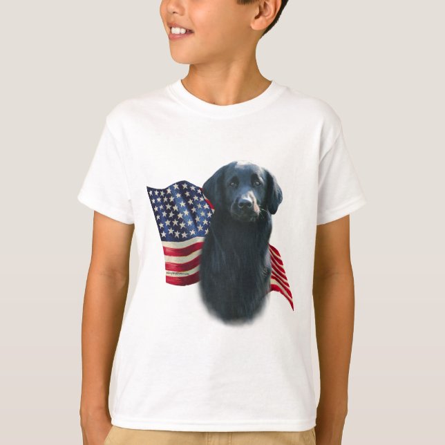 Flat-Coated Retriever Flag T-Shirt (Front)