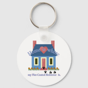 Flat-Coated Retriever Home Is Key Ring