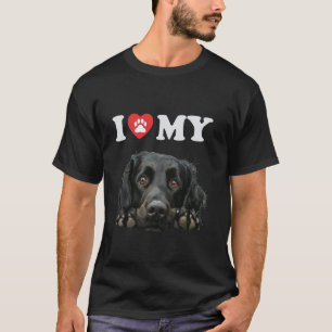Flat-Coated Retriever I Heart My Dog Funny Dog Lov T-Shirt