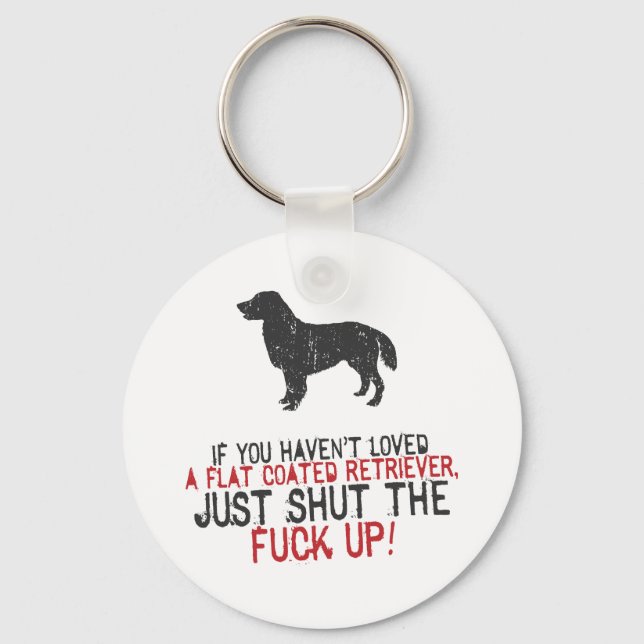 Flat-Coated Retriever Key Ring (Front)