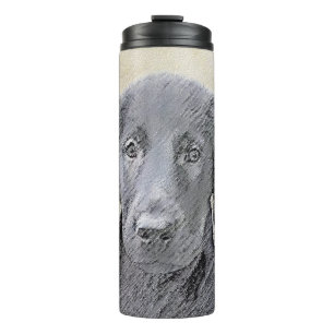 Flat-Coated Retriever Painting - Cute Original Dog Thermal Tumbler