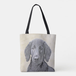 Flat-Coated Retriever Painting - Cute Original Dog Tote Bag