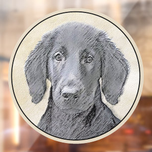 Flat-Coated Retriever Painting - Original Dog Art