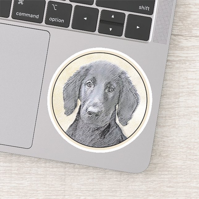 Flat-Coated Retriever Painting - Original Dog Art (Detail)