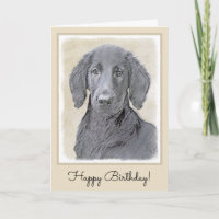 Flat-Coated Retriever Painting - Original Dog Art