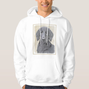 Flat-Coated Retriever Painting - Original Dog Art Hoodie