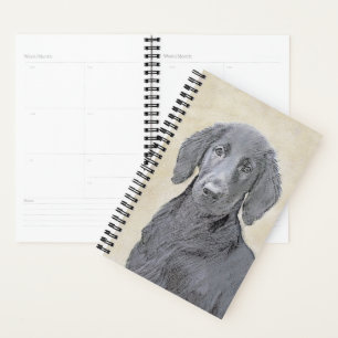 Flat-Coated Retriever Painting - Original Dog Art Planner