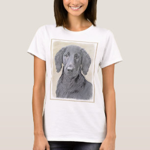Flat-Coated Retriever Painting - Original Dog Art T-Shirt
