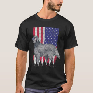 Flat-Coated Retriever Patriotic Dog USA Pride Amer T-Shirt
