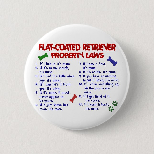 FLAT COATED RETRIEVER Property Laws 2 6 Cm Round Badge (Front)
