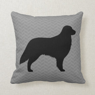 Flat Coated Retriever Silhouette Cushion