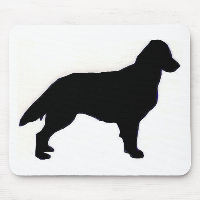 flat coated retriever silhouette mouse pad (Front)