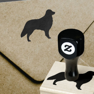 Flat Coated Retriever Silhouette Rubber Stamp