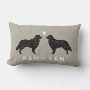 Flat Coated Retriever Silhouettes Love Lumbar Cushion