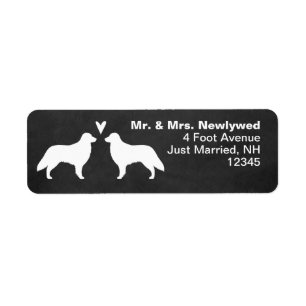 Flat Coated Retriever Silhouettes Return Address Return Address Label