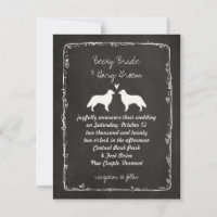 Flat Coated Retriever Silhouettes Wedding