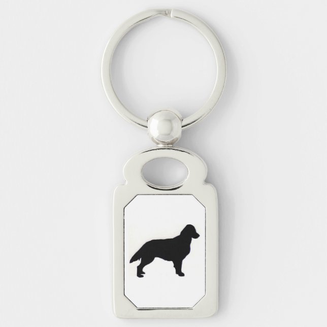 Flat-Coated Retriever silo Key Ring (Front)