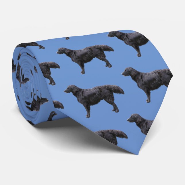Flat-coated Retriever Tie (Rolled)