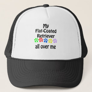Flat-Coated Retriever Walks Design Trucker Hat