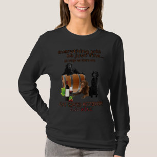 Flat Coated Retrievers And Wine T-Shirt