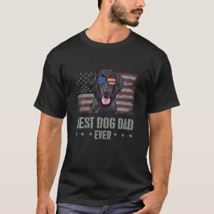 Flat-Coated Retrievers Best Dog Dad Ever Retro USA T-Shirt