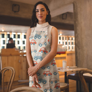 Flat Cute Cars Apron