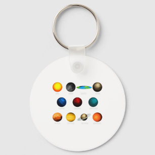 Flat Earth And Planets Funny Flat Earthers T Shirt Key Ring