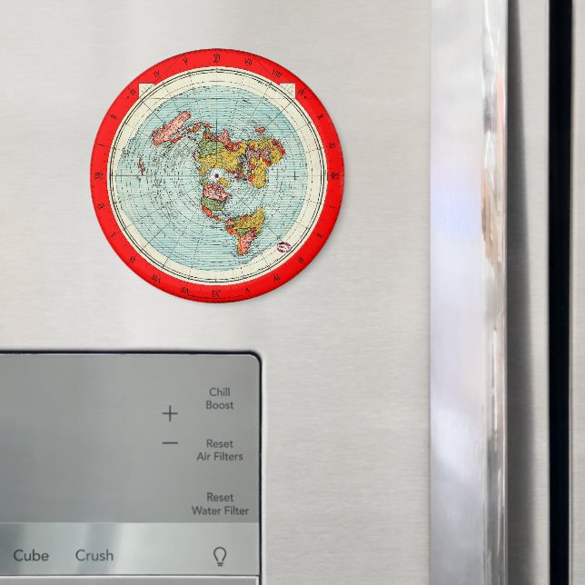 Flat Earth Azimuthal Projection Map Magnet (In Situ (Fridge))